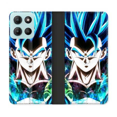 Housse cuir portefeuille Pour Motorola G15 Manga Dragon Ball Gogeta Visage