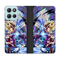 Housse cuir portefeuille Pour Motorola G15 Manga Dragon Ball Sangohan Duo