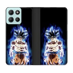 Housse cuir portefeuille Pour Motorola G15 Manga Dragon Ball Sangoku Noir
