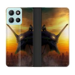 Housse cuir portefeuille Pour Motorola G15 Manga Evangelion