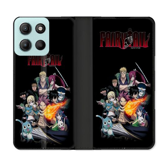 Housse cuir portefeuille Pour Motorola G15 Manga Fairy Tail Logo Team