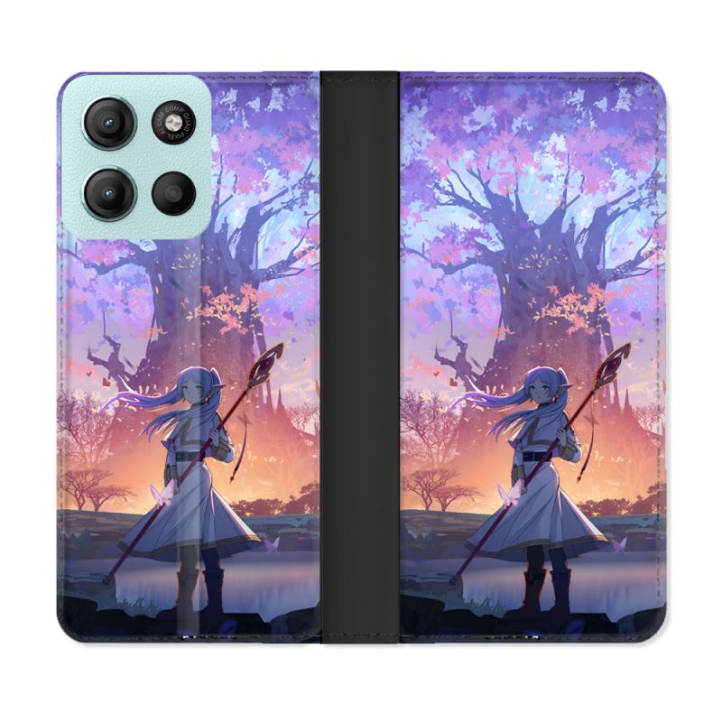 Housse cuir portefeuille Pour Motorola G15 Manga Frieren