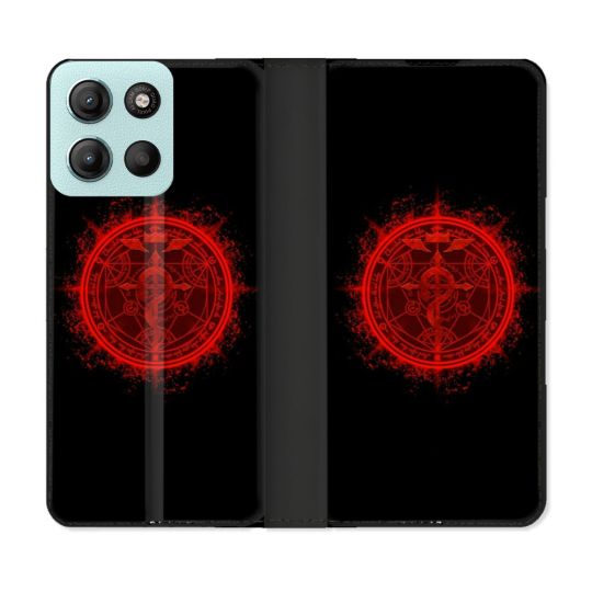 Housse cuir portefeuille Pour Motorola G15 Manga Fullmetal Alchemist Logo