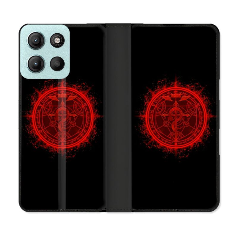 Housse cuir portefeuille Pour Motorola G15 Manga Fullmetal Alchemist Logo