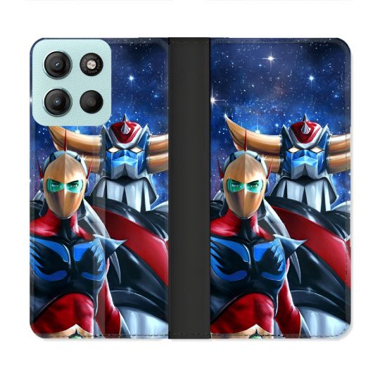 Housse cuir portefeuille Pour Motorola G15 Manga Goldorak