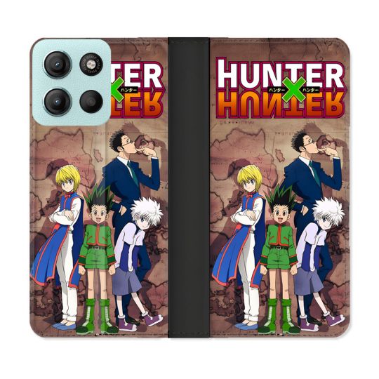 Housse cuir portefeuille Pour Motorola G15 Manga Hunter X Hunter Vintage