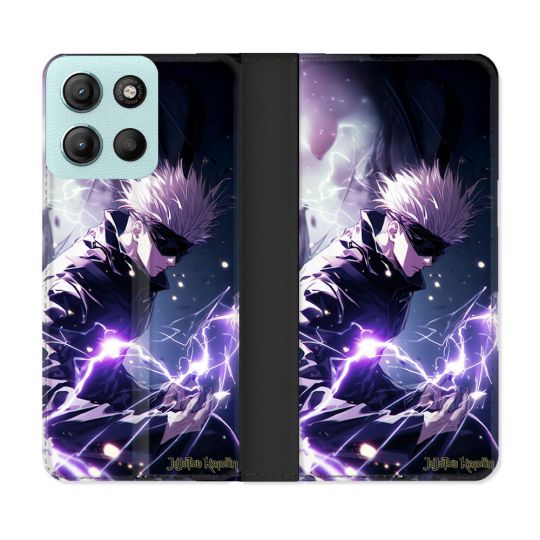 Housse cuir portefeuille Pour Motorola G15 Manga Jujutsu Kaisen Gojo Saturo