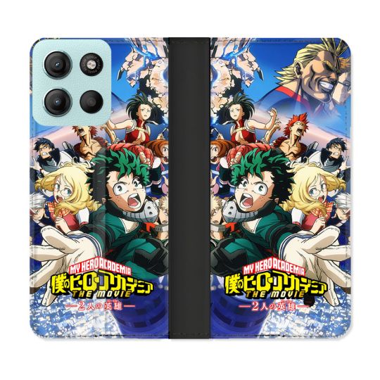 Housse cuir portefeuille Pour Motorola G15 Manga My Hero Academia Affiche