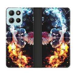 Housse cuir portefeuille Pour Motorola G15 Manga My Hero Academia Shoto