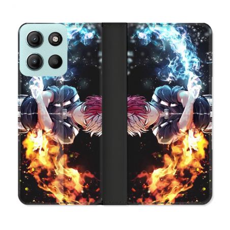Housse cuir portefeuille Pour Motorola G15 Manga My Hero Academia Shoto