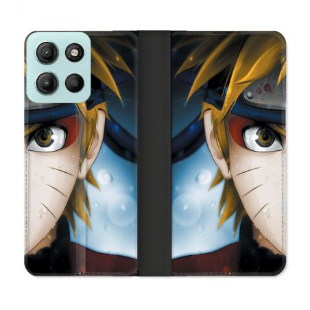 Housse cuir portefeuille Pour Motorola G15 Manga Naruto Blanc