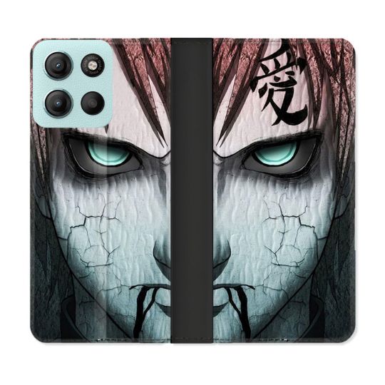 Housse cuir portefeuille Pour Motorola G15 Manga Naruto Gaara