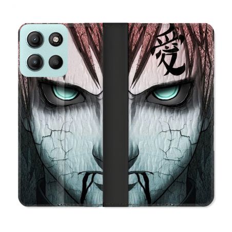 Housse cuir portefeuille Pour Motorola G15 Manga Naruto Gaara