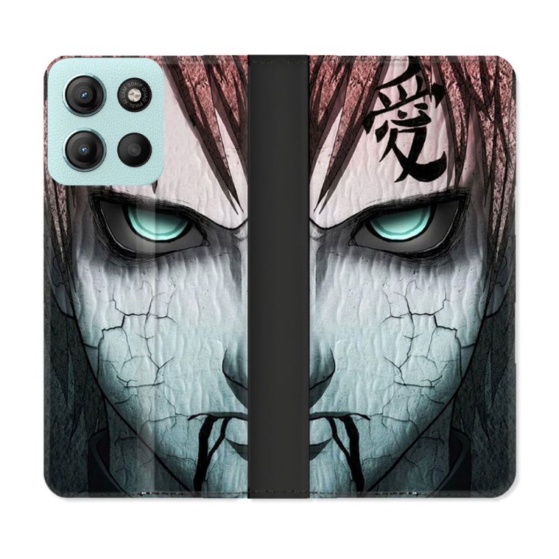 Housse cuir portefeuille Pour Motorola G15 Manga Naruto Gaara