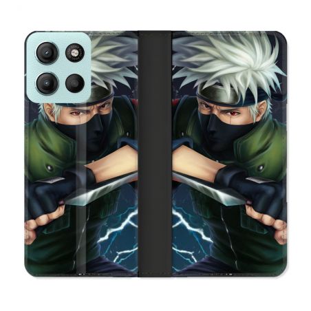 Housse cuir portefeuille Pour Motorola G15 Manga Naruto Kakashi