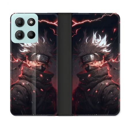 Housse cuir portefeuille Pour Motorola G15 Manga Naruto Kakashi Dark