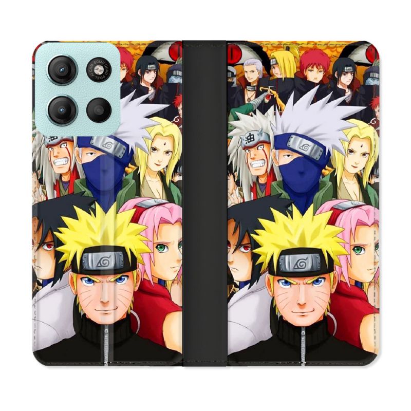 Housse cuir portefeuille Pour Motorola G15 Manga Naruto Team