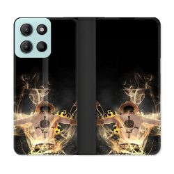 Housse cuir portefeuille Pour Motorola G15 Manga One Piece Ace Noir