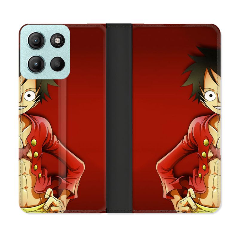 Housse cuir portefeuille Pour Motorola G15 Manga One Piece Luffy
