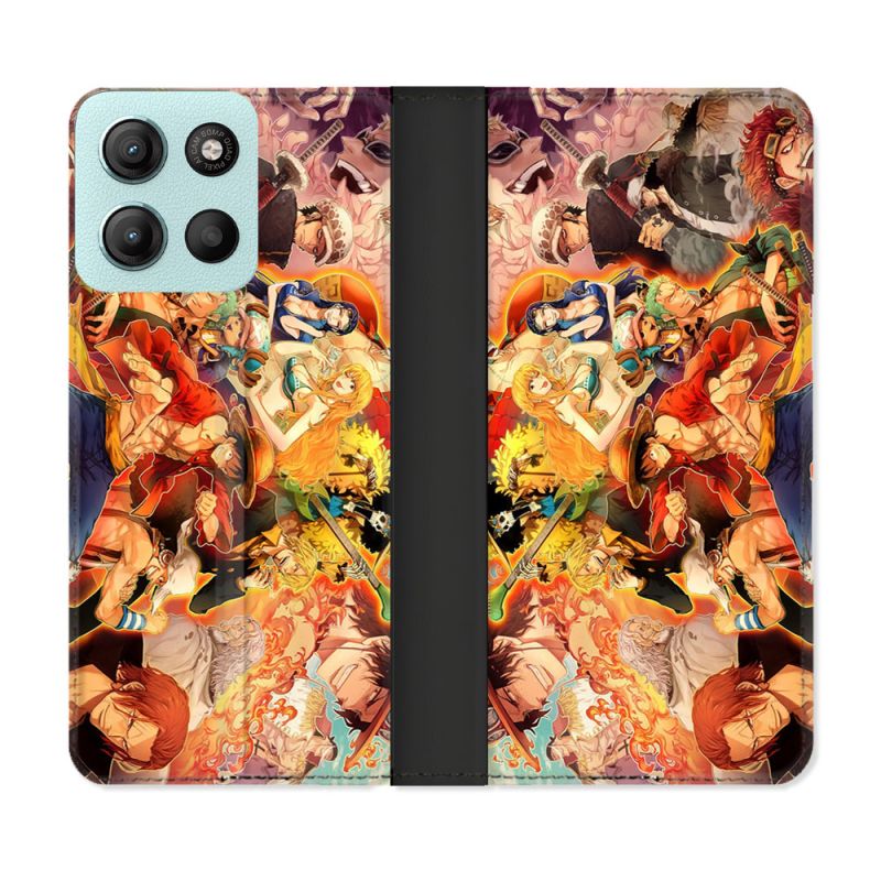 Housse cuir portefeuille Pour Motorola G15 Manga One Piece Nakama