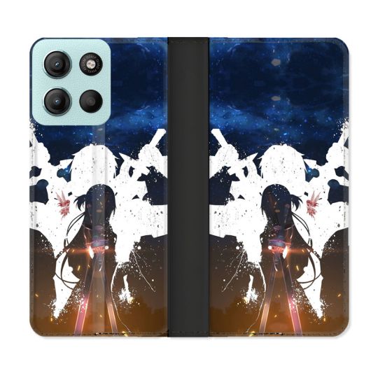 Housse cuir portefeuille Pour Motorola G15 Manga SAO sword Art Online Asuna