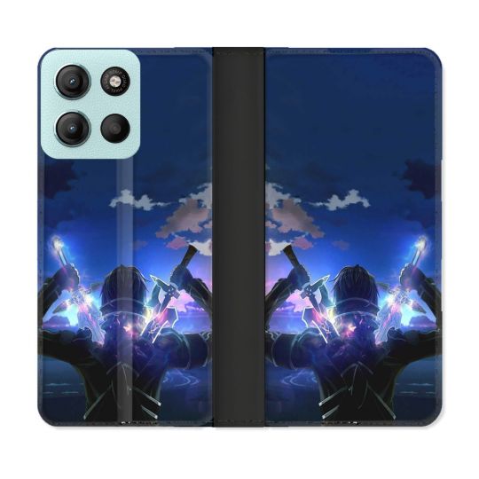 Housse cuir portefeuille Pour Motorola G15 Manga SAO sword Art Online Epee