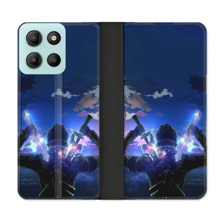 Housse cuir portefeuille Pour Motorola G15 Manga SAO sword Art Online Epee