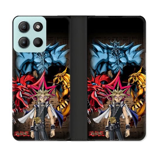 Housse cuir portefeuille Pour Motorola G15 Manga Yu Gi Oh
