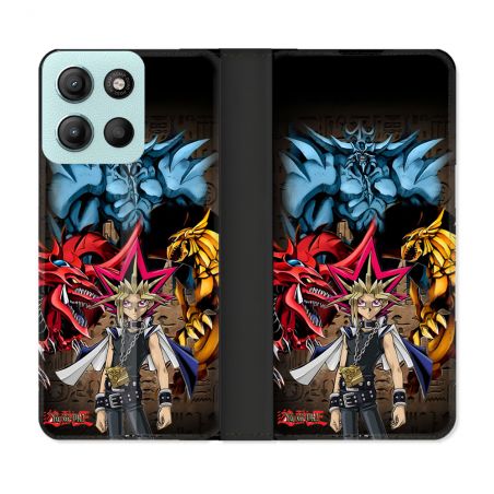 Housse cuir portefeuille Pour Motorola G15 Manga Yu Gi Oh