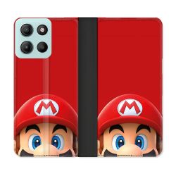 Housse cuir portefeuille Pour Motorola G15 Mario Rouge