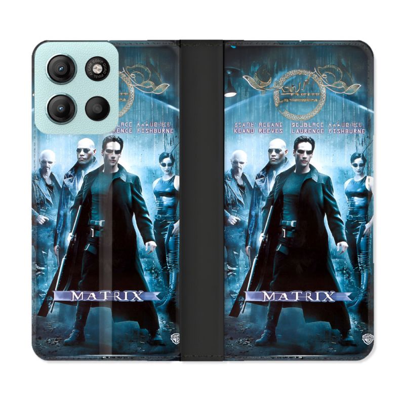 Housse cuir portefeuille Pour Motorola G15 Matrix Affiche