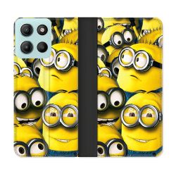 Housse cuir portefeuille Pour Motorola G15 Minions Groupe