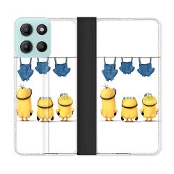 Housse cuir portefeuille Pour Motorola G15 Minions Nus