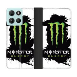 Housse cuir portefeuille Pour Motorola G15 Monster Energy Tache