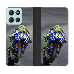 Housse cuir portefeuille Pour Motorola G15 Moto Course GP Wheeling 46