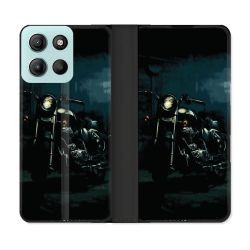 Housse cuir portefeuille Pour Motorola G15 Moto Harley Vintage