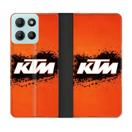 Housse cuir portefeuille Pour Motorola G15 Moto KTM