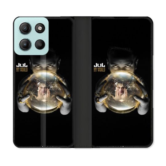 Housse cuir portefeuille Pour Motorola G15 Musique Jul Affiche