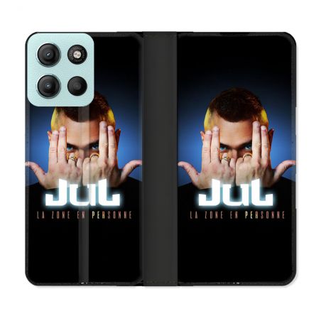 Housse cuir portefeuille Pour Motorola G15 Musique Jul Signe