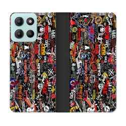Housse cuir portefeuille Pour Motorola G15 Musique Rock Groupe