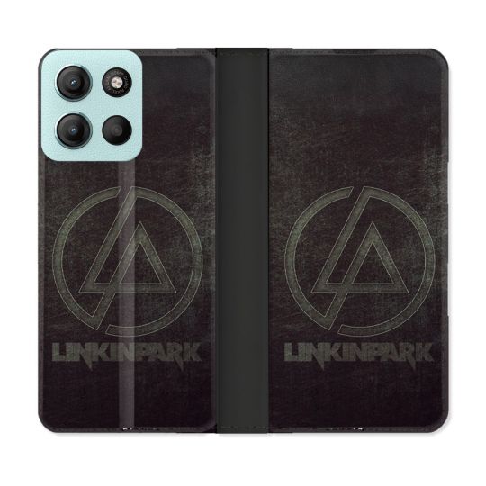 Housse cuir portefeuille Pour Motorola G15 Musique Rock Linkin Park