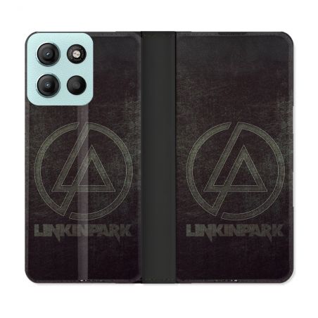 Housse cuir portefeuille Pour Motorola G15 Musique Rock Linkin Park