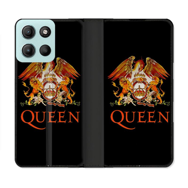 Housse cuir portefeuille Pour Motorola G15 Musique Rock Queen