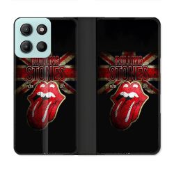 Housse cuir portefeuille Pour Motorola G15 Musique Rolling Stones