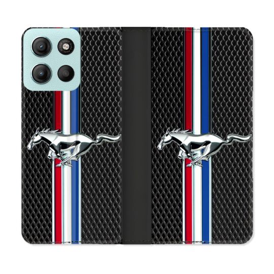 Housse cuir portefeuille Pour Motorola G15 Mustang