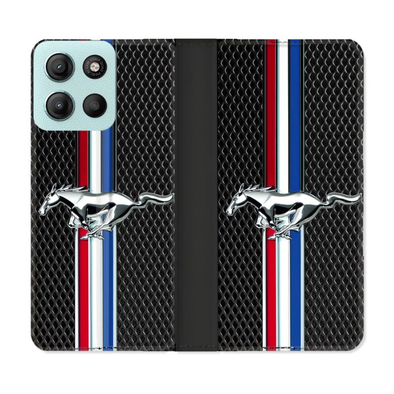 Housse cuir portefeuille Pour Motorola G15 Mustang