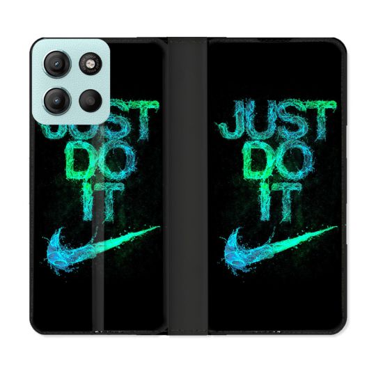 Housse cuir portefeuille Pour Motorola G15 Nike Just Do It