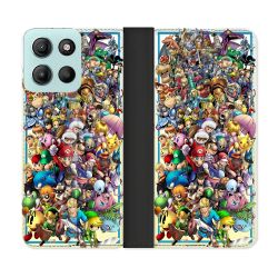 Housse cuir portefeuille Pour Motorola G15 Nintendo