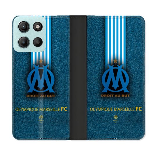 Housse cuir portefeuille Pour Motorola G15 Olympique Marseille OM Bande