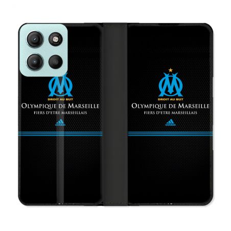Housse cuir portefeuille Pour Motorola G15 Olympique Marseille OM Fier etre Marseillais